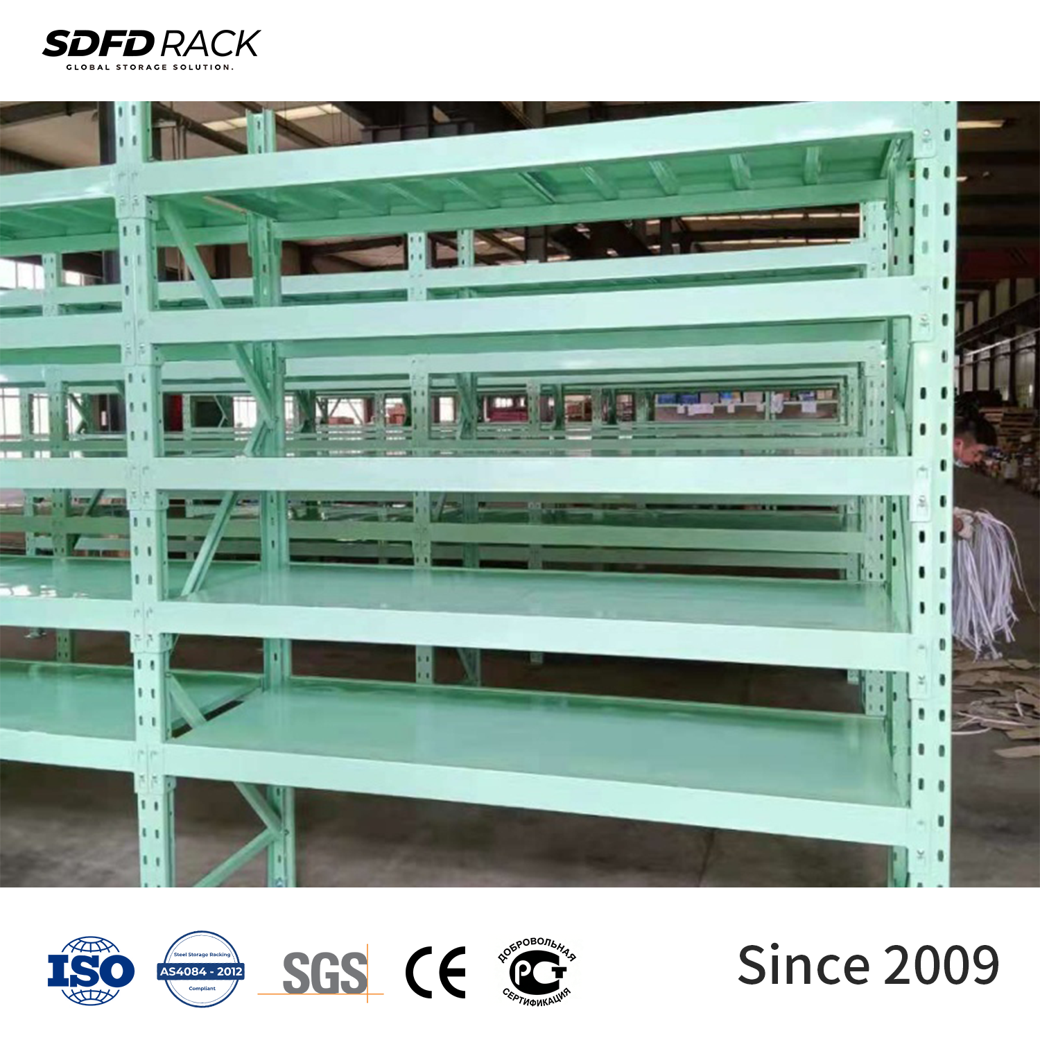 Customized Metal Medium Duty Rack for  Warehouse CE-Certification Steel Longspan Racks Durable Industrial Shelving