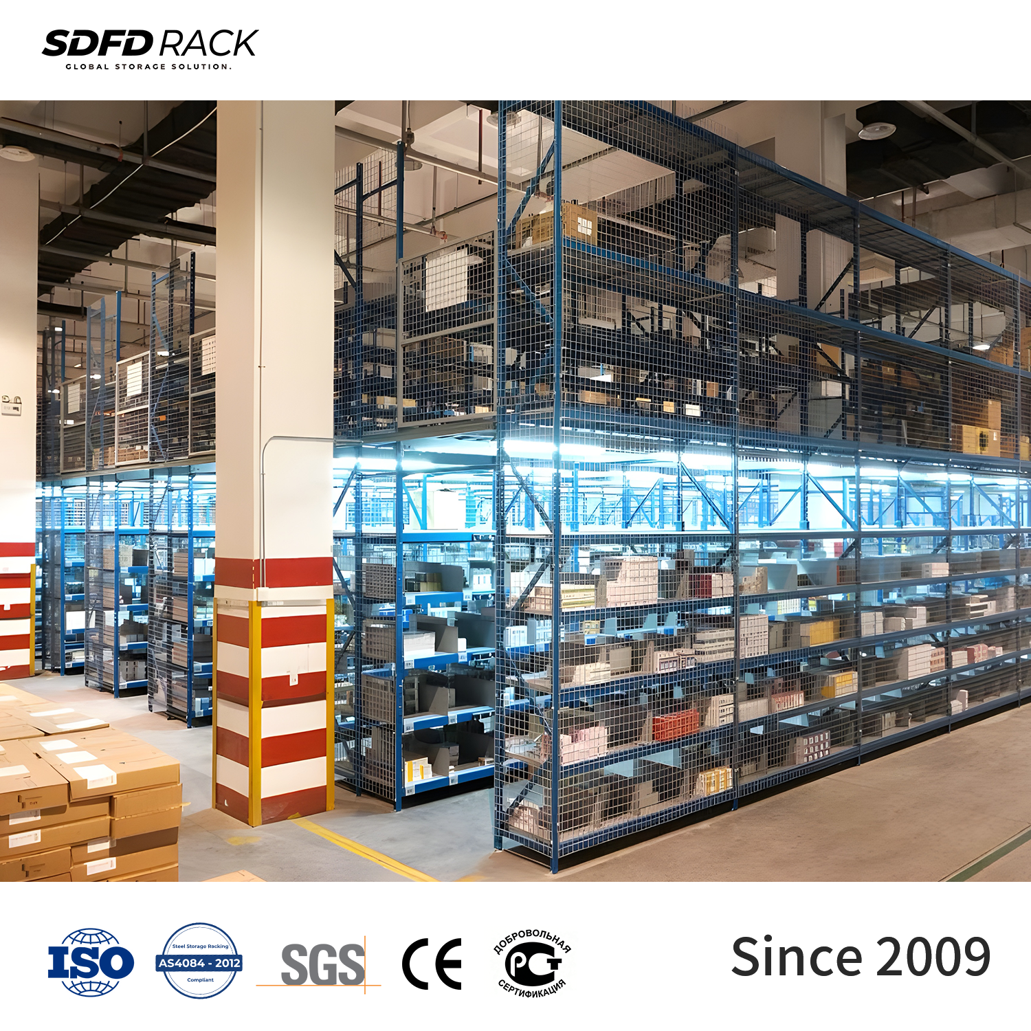 Factory Direct Steel Rack Supported Mezzanine Floors 100kg-1000kg Load Capacity for Warehouse Storage Any Sizes Any Colors