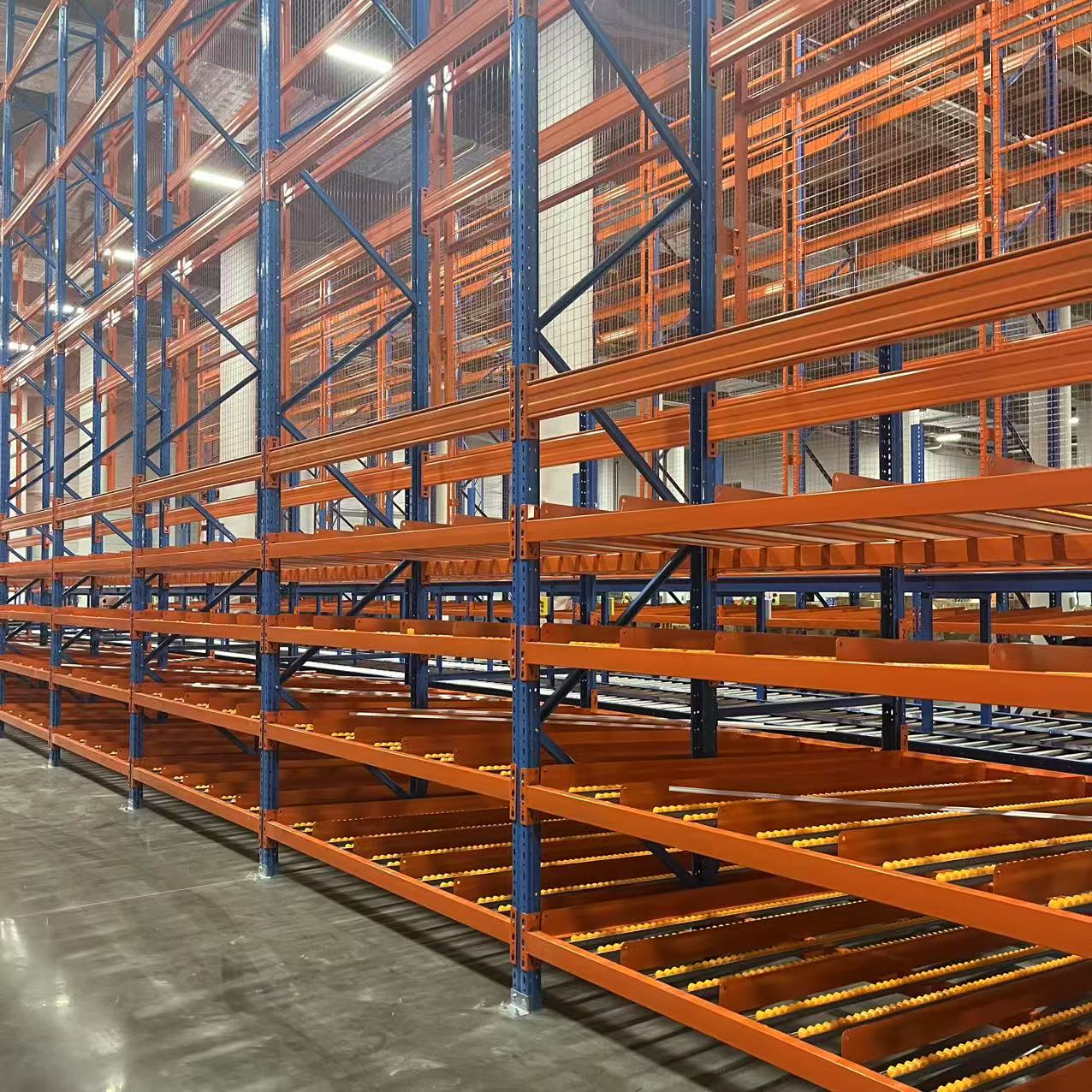 Fangding 5 Layer Durable Multi Layer Roller Rack System Warehouse Storage Carton Flow Racking Carton Storage Shelves
