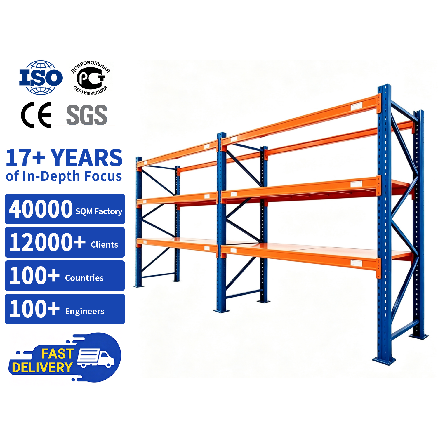 Custom Heavy Duty Industrial Pallet Racking High Load Conventional Pallet Rack for Commodity Logistics Central Warehouse Storage