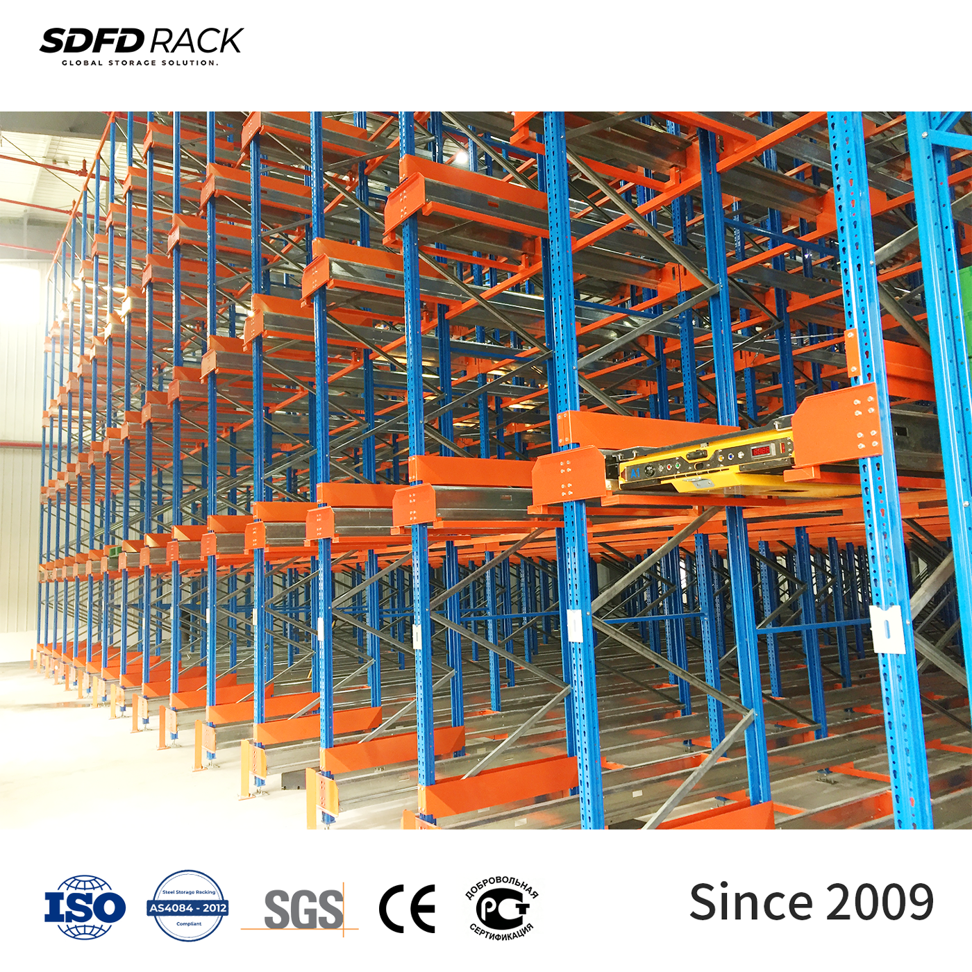 Automatic Warehouse Radio Shuttle Racking System Multi-Level Custom High Density Industrial Racks Cold Room Food Pallet Rack