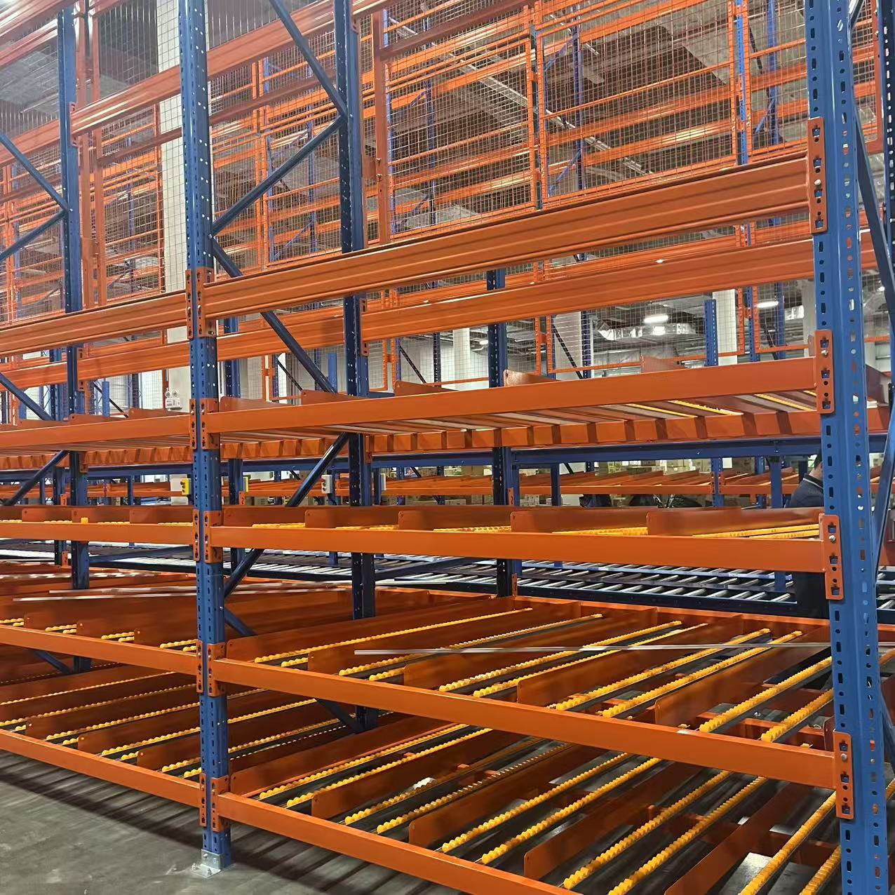 Fangding 5 Layer Durable Multi Layer Roller Rack System Warehouse Storage Carton Flow Racking Carton Storage Shelves
