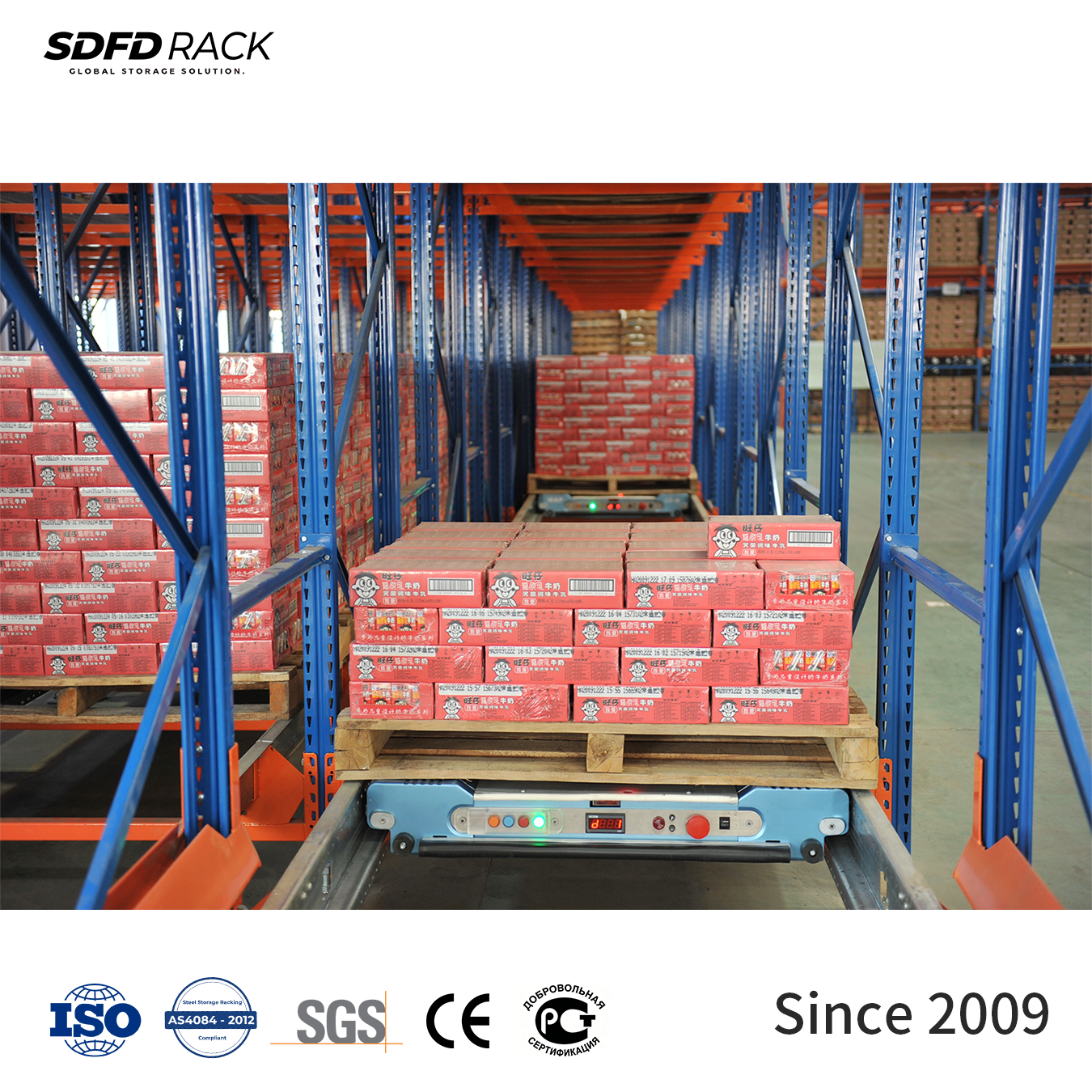 FIFO & LIFO Automatic Warehouse Storage Shuttle Rack High Density Shelves Radio Shuttle Racking System 2Way Shuttle Pallet Rack
