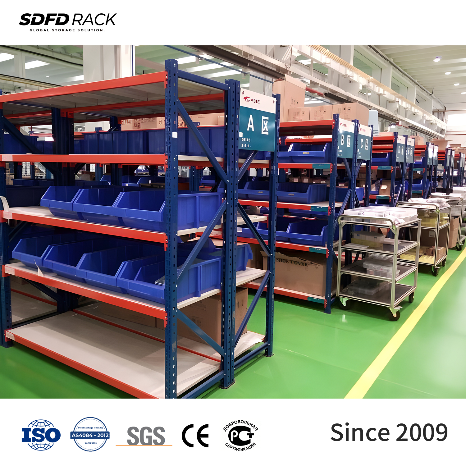 Warehouse Rack 5 Layer Adjustable Heavy Duty Steel Storage Stacking Racks Industrial Shelving Long Span Shelves