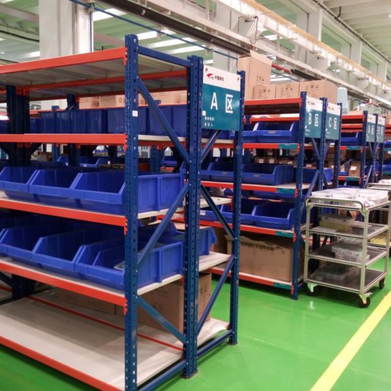 Medium Duty 5-Layer Cold Rolled Steel Adjustable Durable Stackable Shelving Racks Powder Coated Card Slot Assembly Industrial