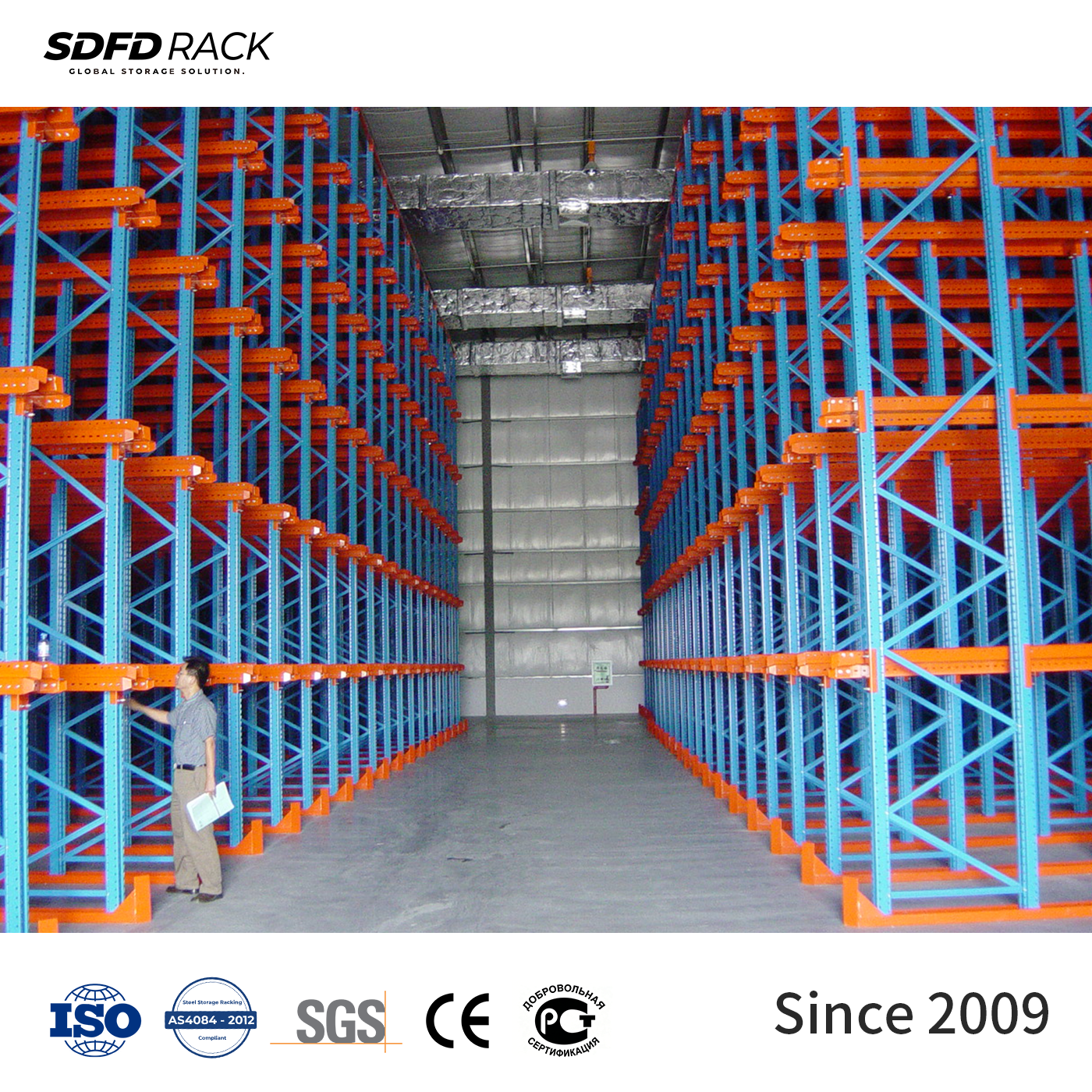 Efficient Drive-In Rack Drive-Through Pallet Racking System Cold Rolled Steel Rivet Racking Heavy Duty Card Slot Assembly