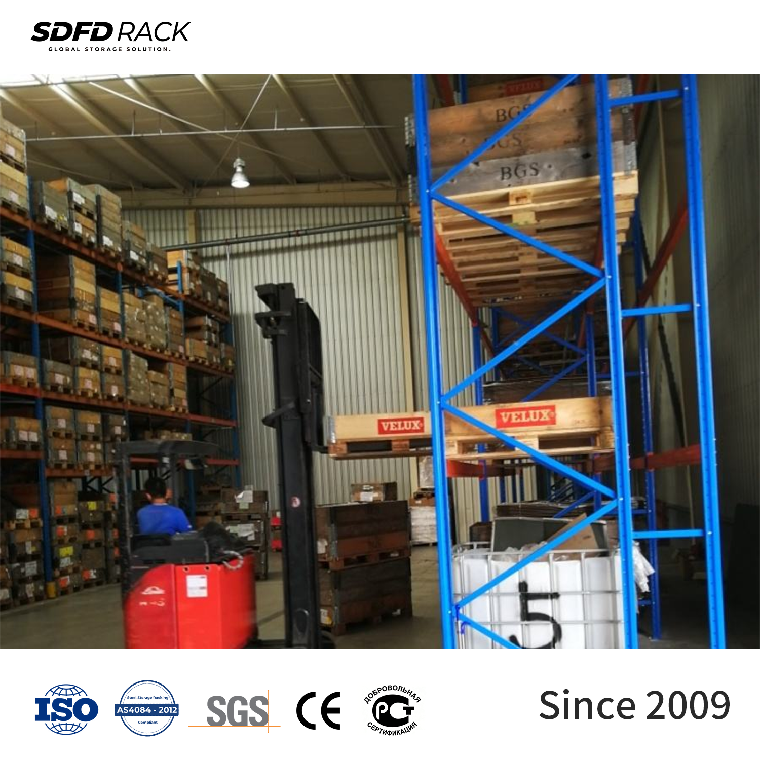 Custom Teardrop Hole Racks High Loading Steel Heavy Duty Warehouse Selective Pallet Racking with Galvanized Wire Mesh Decking