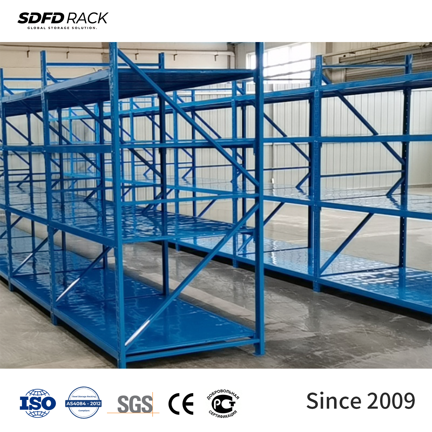 Customized Durable Steel Medium Duty Shelves for Industrial Warehouse Medium Duty Racks and Efficient Storage