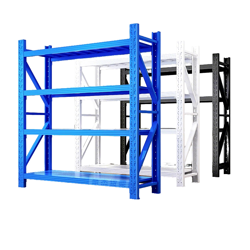 4 Layer Foldable Anti-Rust Metal Commercial Warehouse Racking Shelves with Corrosion Protection and Adjustable Design