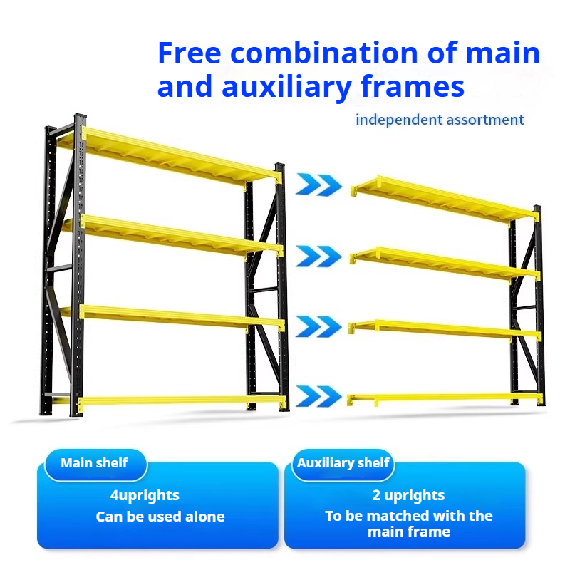 Multi-Layer Heavy Storage Rack Steel Basement Adjustable Display Shelf Warehouse Industrial Goods Shelves Adjustable