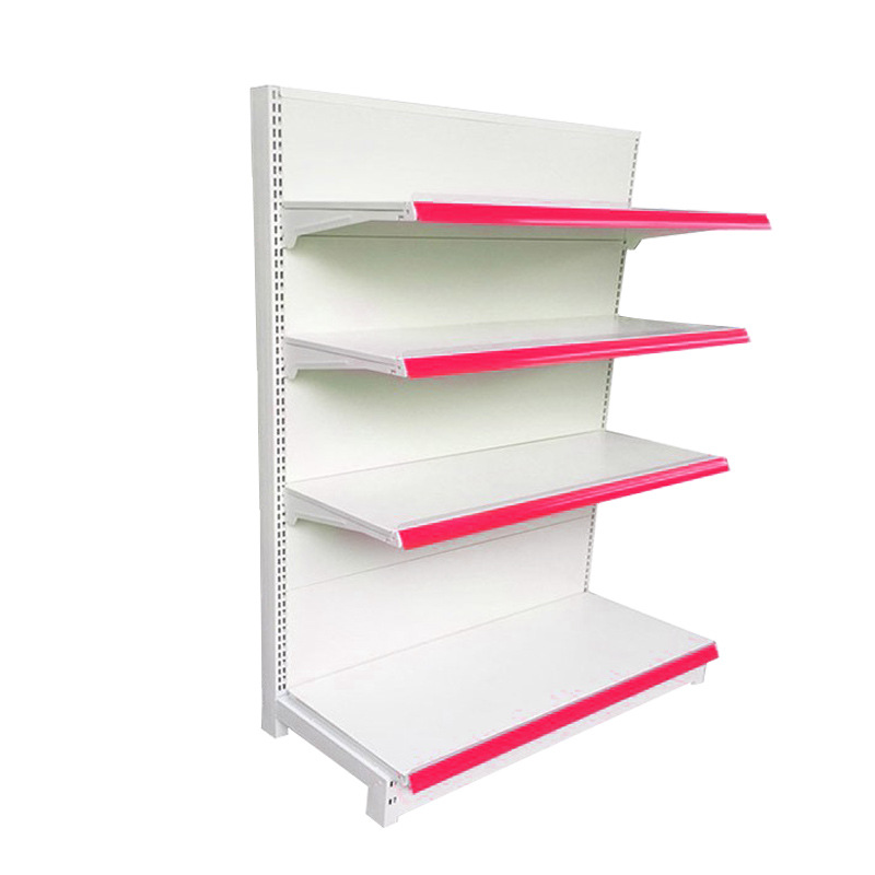 White Supermarket Shelves Single Double-Sided Perforated Boards Multi-Layer Display Racks for Pharmacies Convenience