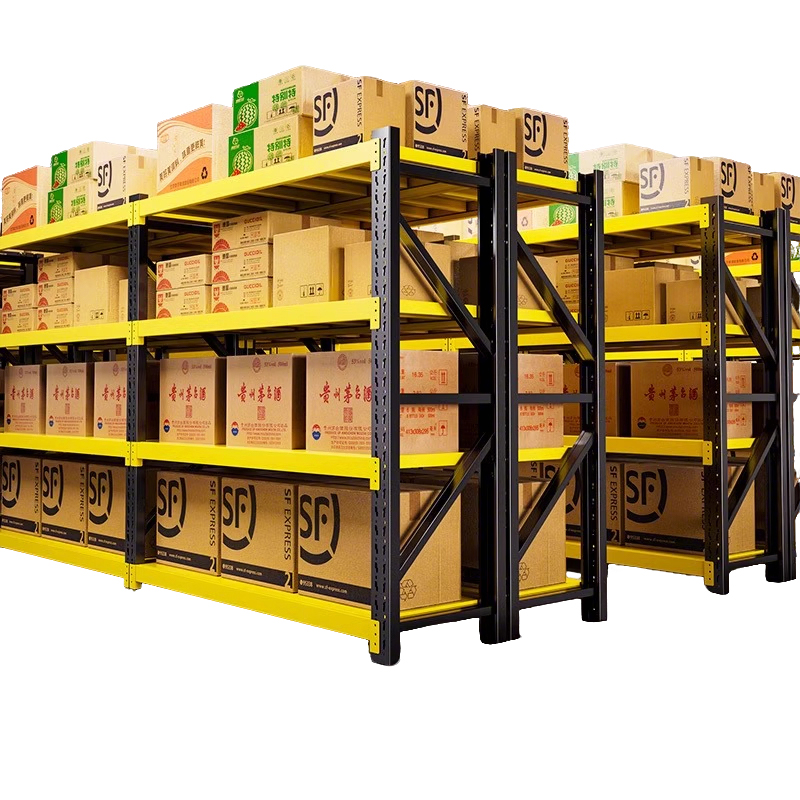 Warehouse Rack Cold Rolled Steel Epoxy Coated Durable 4 Tier Shelves Screw Assembly 100-500KG Capacity for Pantry Garage