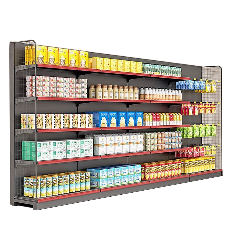 Super Market Shelf Adjustable Custom Super Market Display Double-Sided Super Market Metal Rack