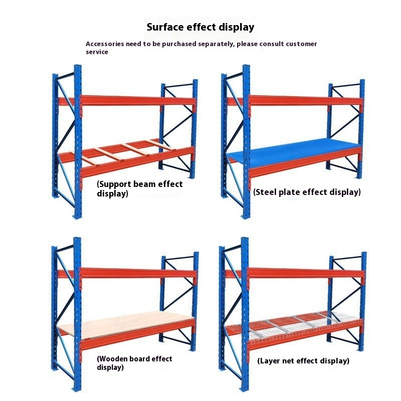 Pallet Racking Systems Steel Storage Shelves Beam-Type Heavy-Duty Warehouse Racks Large Thickened Assembled