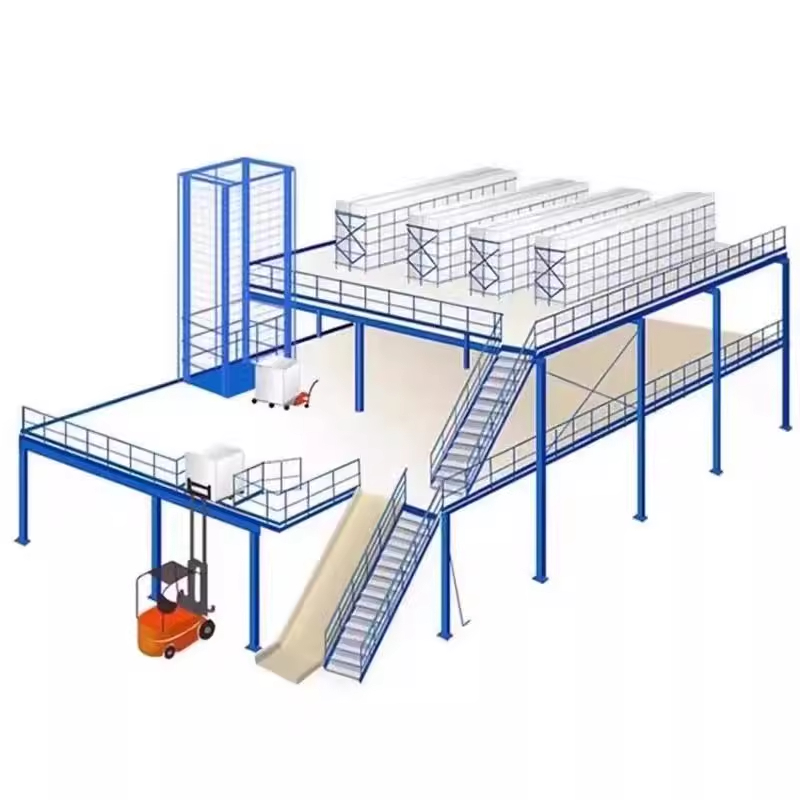 Mezzanine Platform Racking System Q235 Steel Heavy Duty Durable Anti-Rust Multi-Layer 100-5000kg/layer Powder Coated/Galvanized