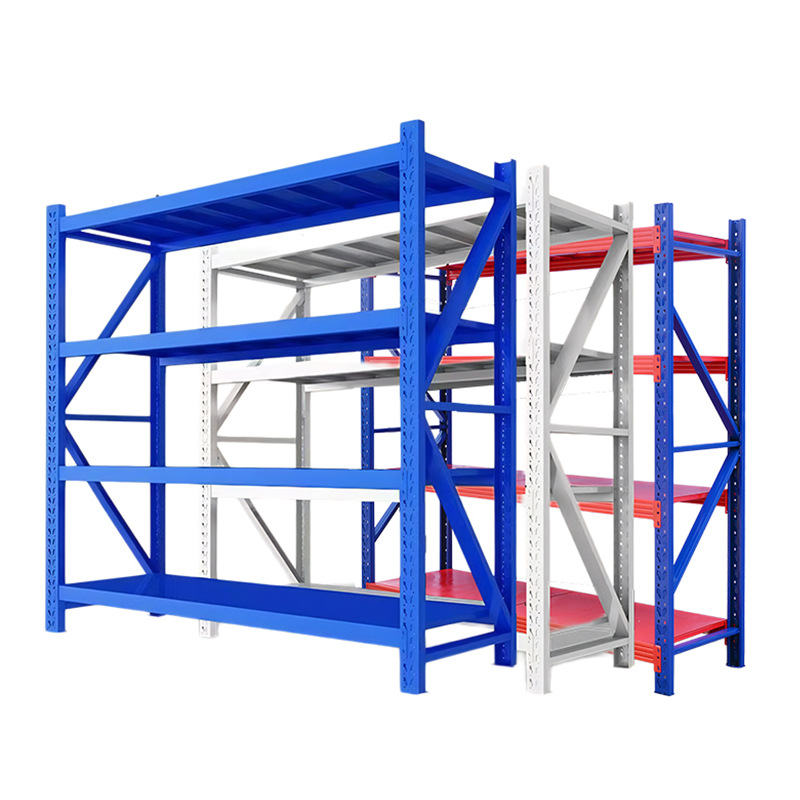 Warehouse Heavy-Duty Multi-Layer Q235 Cold Rolled Steel Shelves 4-Layer Racking Systems 100kg Capacity Durable for Basement