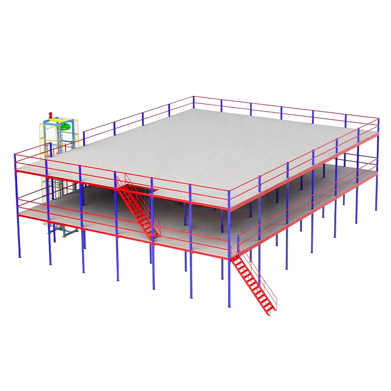 Mezzanine Platform Racking System Q235 Steel Heavy Duty Durable Anti-Rust Multi-Layer 100-5000kg/layer Powder Coated/Galvanized