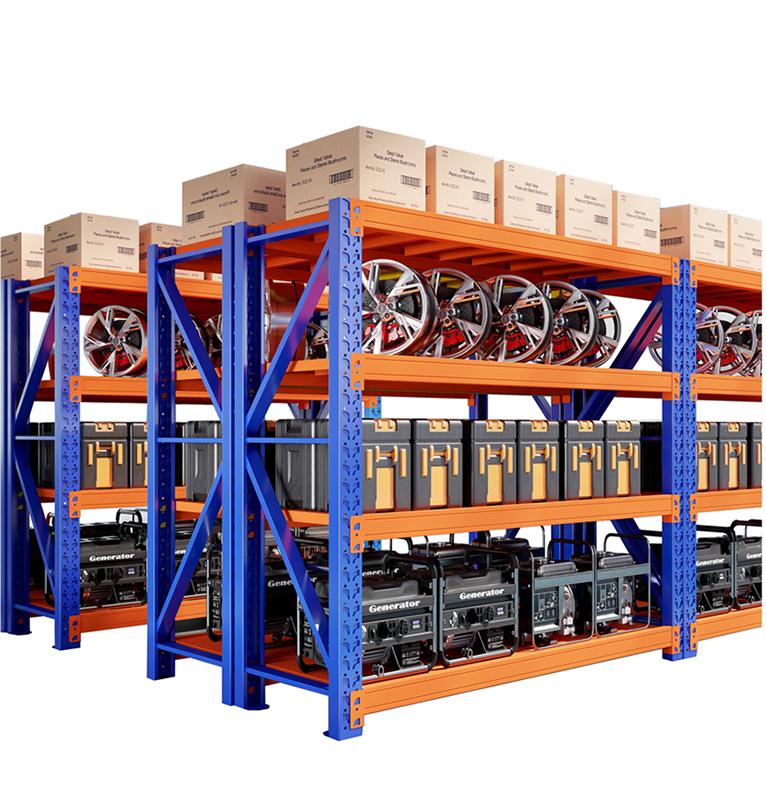 4 Layer Foldable Anti-Rust Metal Commercial Warehouse Racking Shelves with Corrosion Protection and Adjustable Design