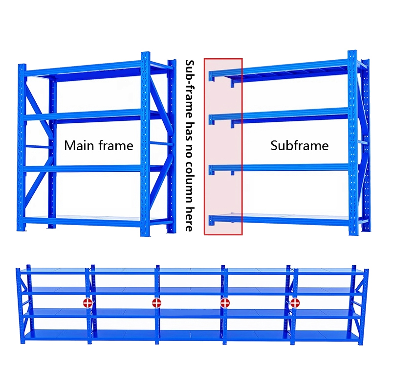 Steel Shelf Warehouse 4 Layer Thickened No-Screw Assembly Racks & Shelves Storage Rack  Warehouse Garage
