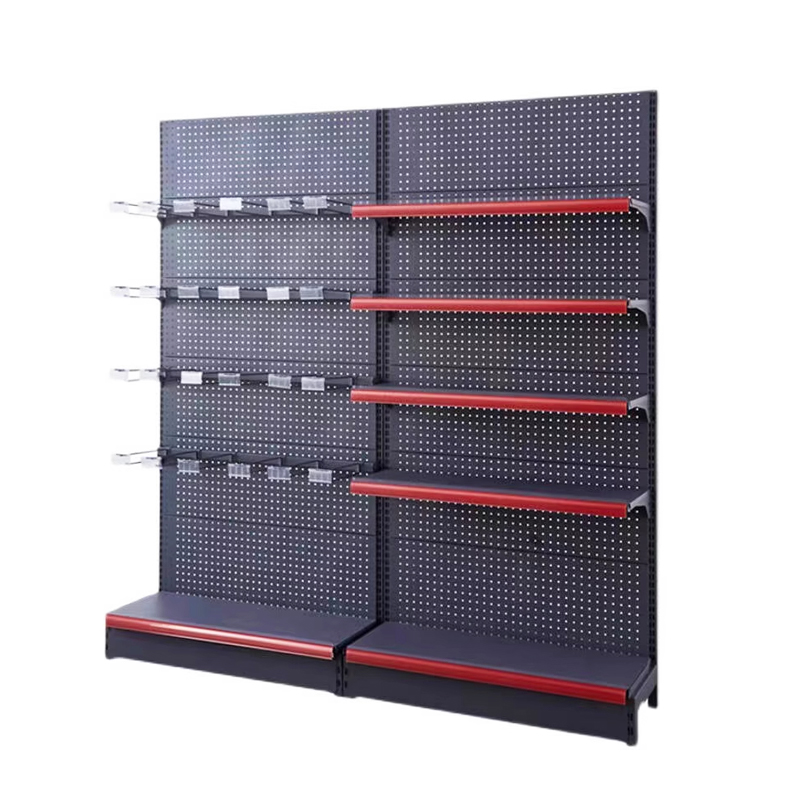 Hypermarket Racks 5-Layer Metal Shelves Light Duty Double-Sided for Retail & Convenience Store Display