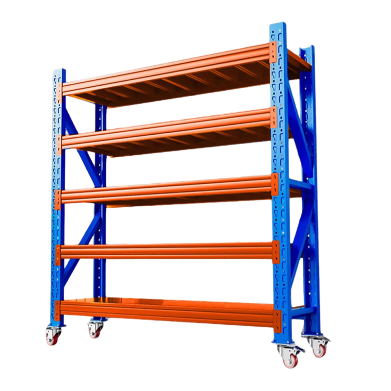 Metal Foldable Corrosion Protection Storage Rack Boltless Adjustable Thickened Heavy Duty Caster Wheel Rack Industrial Warehouse