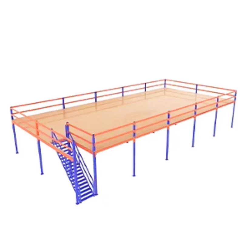 Warehouse Mezzanine Racking Multi-tier Customizable Size Heavy Duty Metallic Corrosion Protection Powder Coated Industrial Floor
