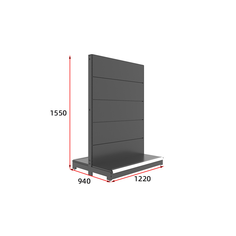 Double-Sided Metallic Light Duty Supermarket Shelves for Shopping Malls and Small Department Stores Display Racks