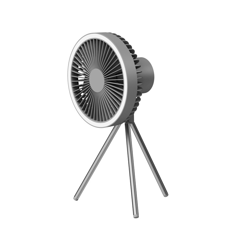 New Outdoor Tripod Fan Large Capacity Wireless USB Charging Camping Fan Portable Small Ceiling Fan Lamp