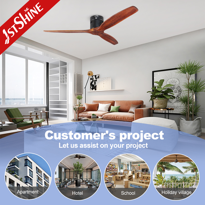 1stshine Ceiling Fan Apartment DC Motor Inverter Customize High Quality Flush Mount Ceiling Fan