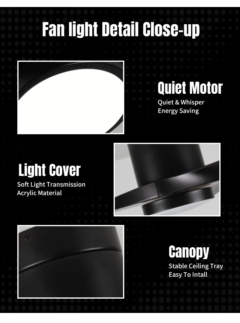 Ceiling Fan 110V/220V Silent Low Ceilings Easy Operation Flush Mount Ceiling Fan