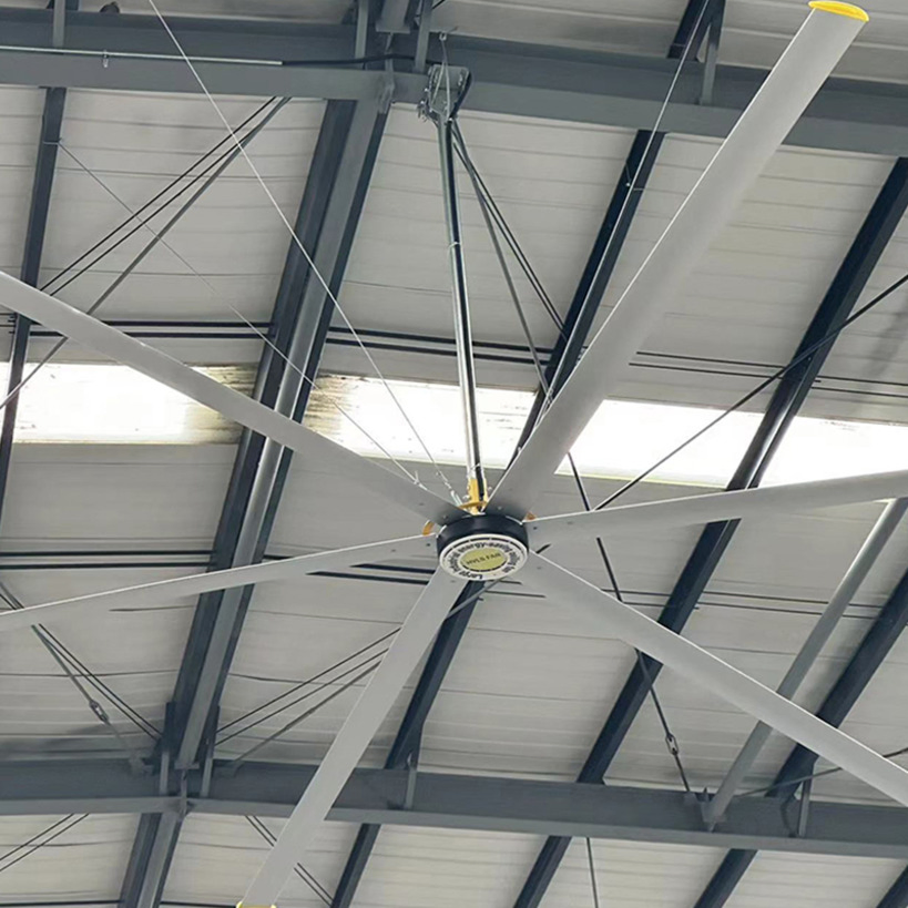 Factory Warehouse Ventilation Low Speed Energy Efficient Large Diameter Hvls Fan DC Permanent Magnet Synchronous Motor Industrial Ceiling Fan