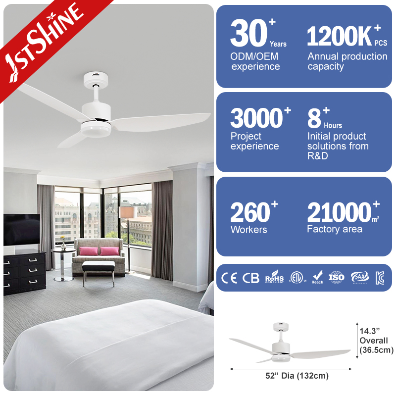 1stshine Fandelier 52 Inches ABS White Dimmable Smart Remote Control LED Ceiling Fan with Light