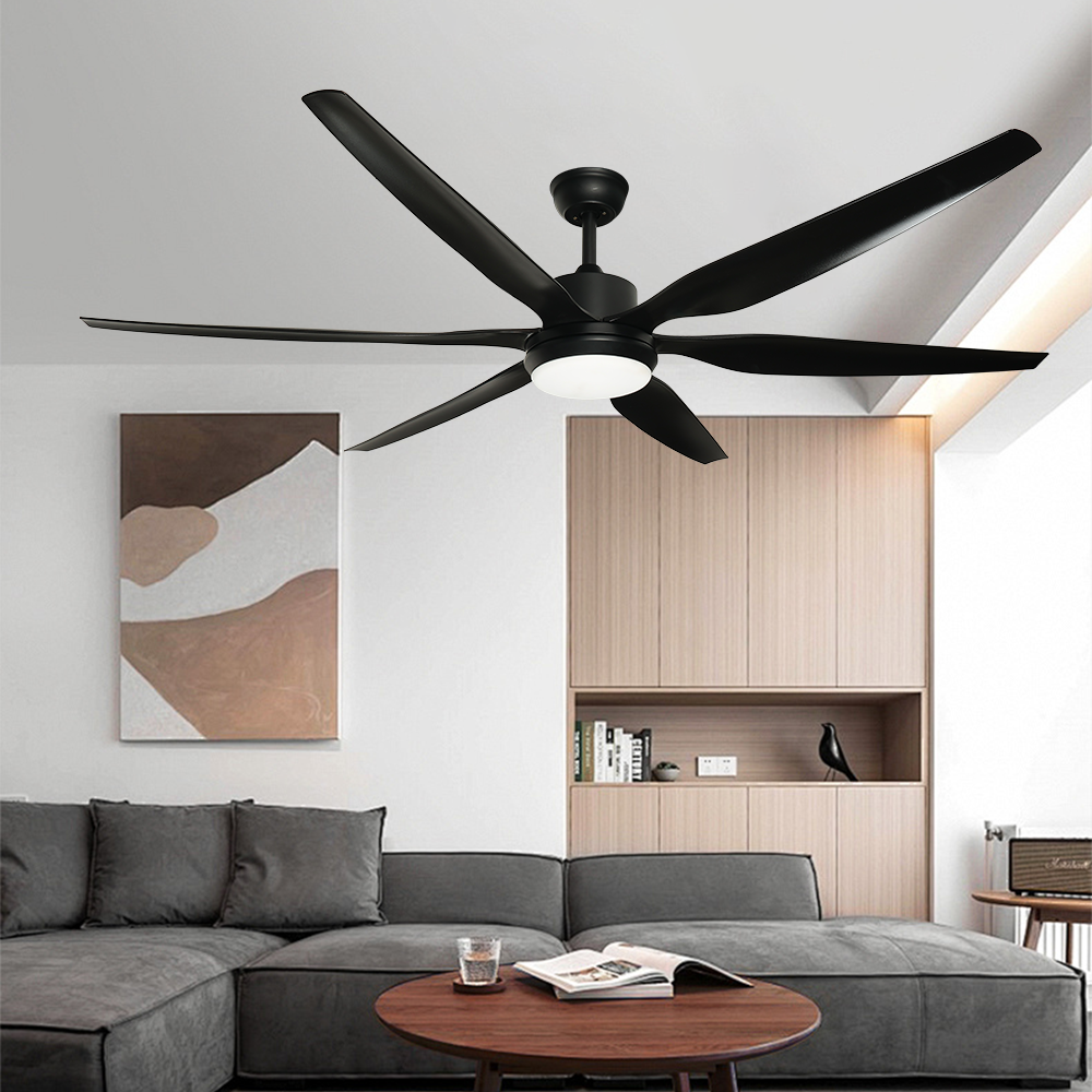Supplier 66Inch DC Reversible Motor 5 Blades Ceiling Mounted Fan Black Metal Led Ceiling Fan With Light for Apartment Bedroom