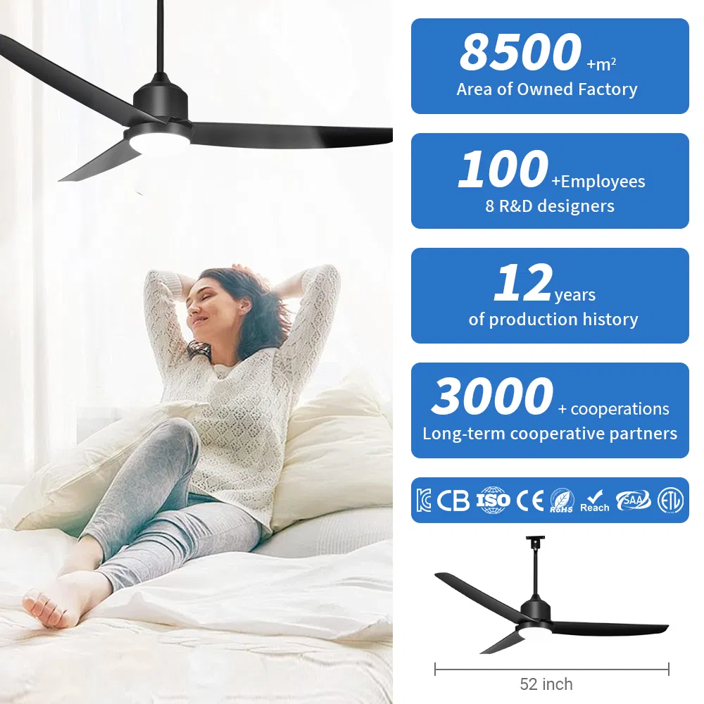 Waterproof Outdoor Patios Gazebo Ceiling Fan 52 Inch DC Motor
