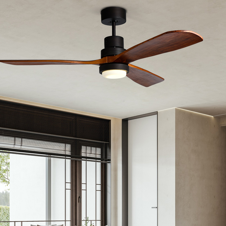 Factory Direct Sale Remote Control Large Wooden Fan Lamp Industrial Chandelier Led Ceiling Fan With Light