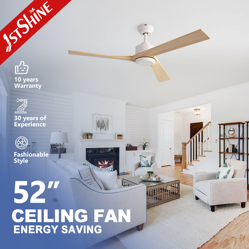 1stshine Ceiling Fan 52 Inches Wooden Blades Energy Saving Adjustable 6 Speeds Soft Wind Smart Ceiling Fan with Remote