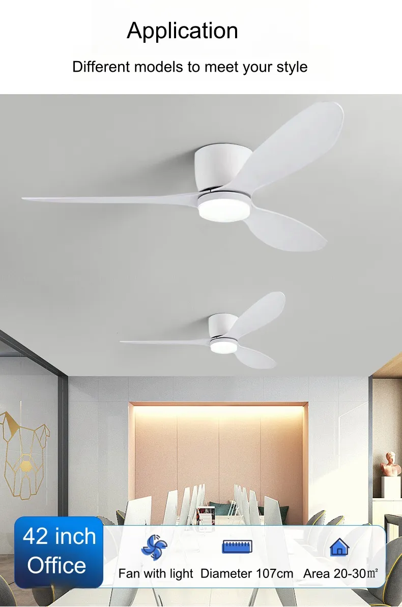 52 Inch Ceiling Fans with Lights Remote Control Modern Low Profile Ceiling Fan