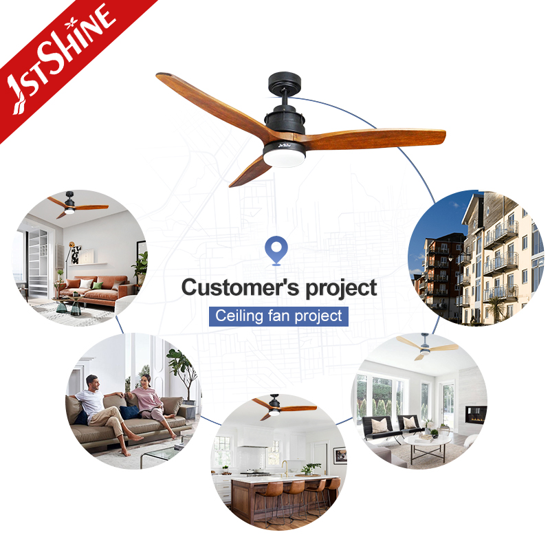 1stshine Energy Efficient DC Motor Ceiling Fan with Elegant Wood Blades