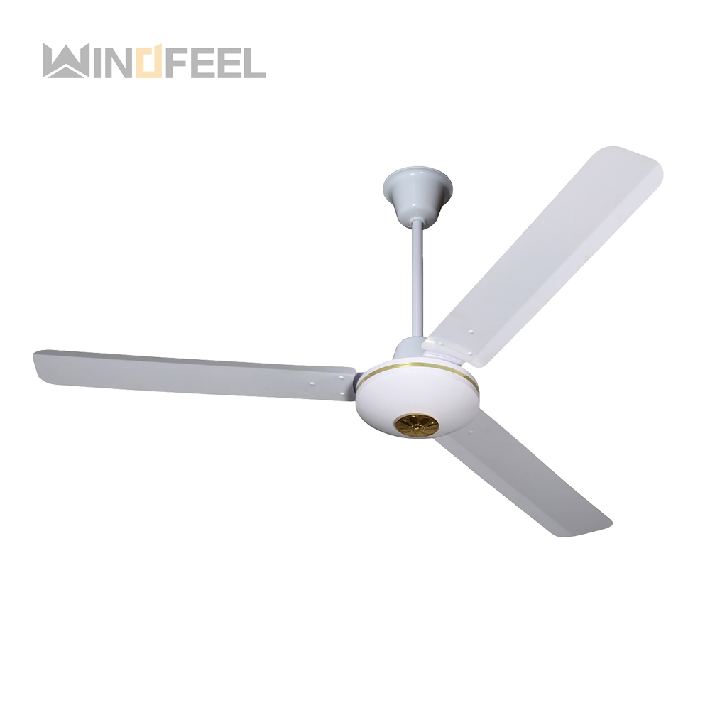 Mechanical Remote Control 3 Metal Blade Brown White Color Modern aluminium ceiling fan without lights