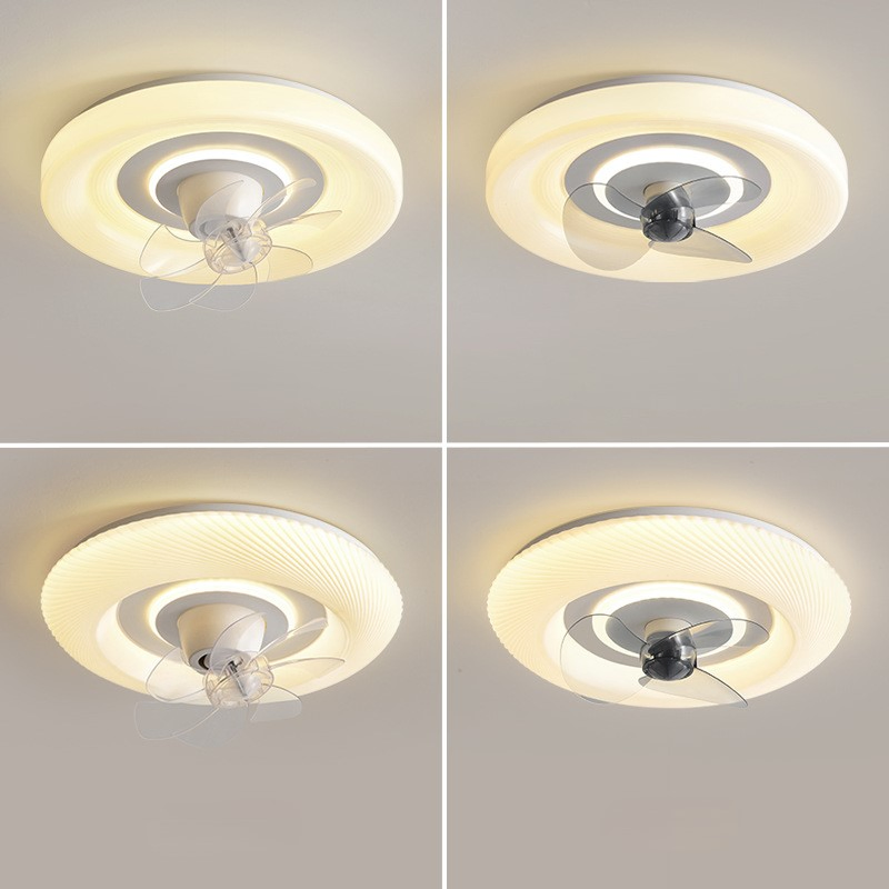 Modern LED Flush Mount Ceiling Fan with Smart Control