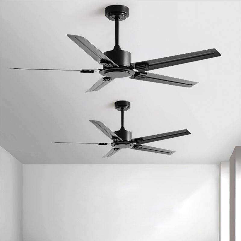 New Industrial Design LED Ceiling Fan Pure Copper Motor Low Noise Remote Control 6-Speed High-End Living Room Dimmable High CRI