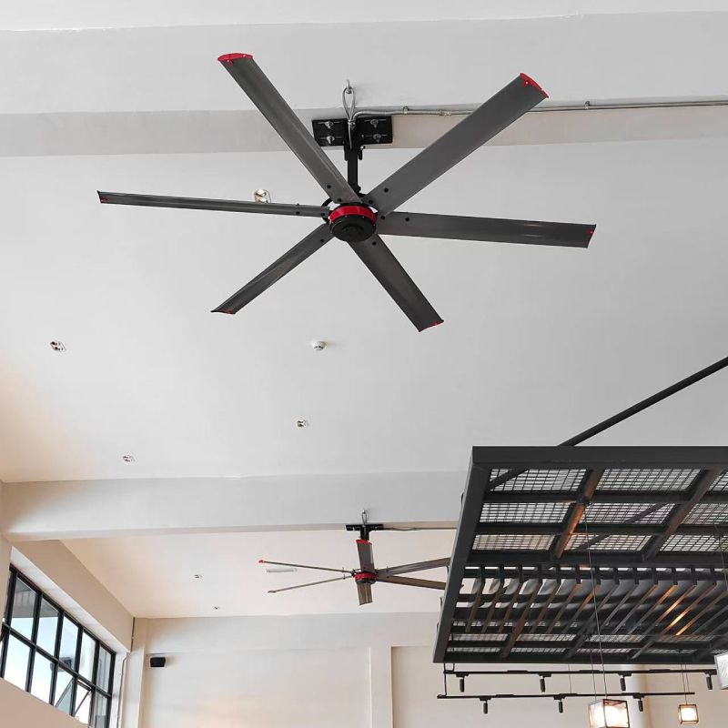Commercial Industrial HVLS Ceiling Fan Aluminum Blades 300W Motor 220V/380V Energy-Saving Silent 5800m/min Airflow 3-Year