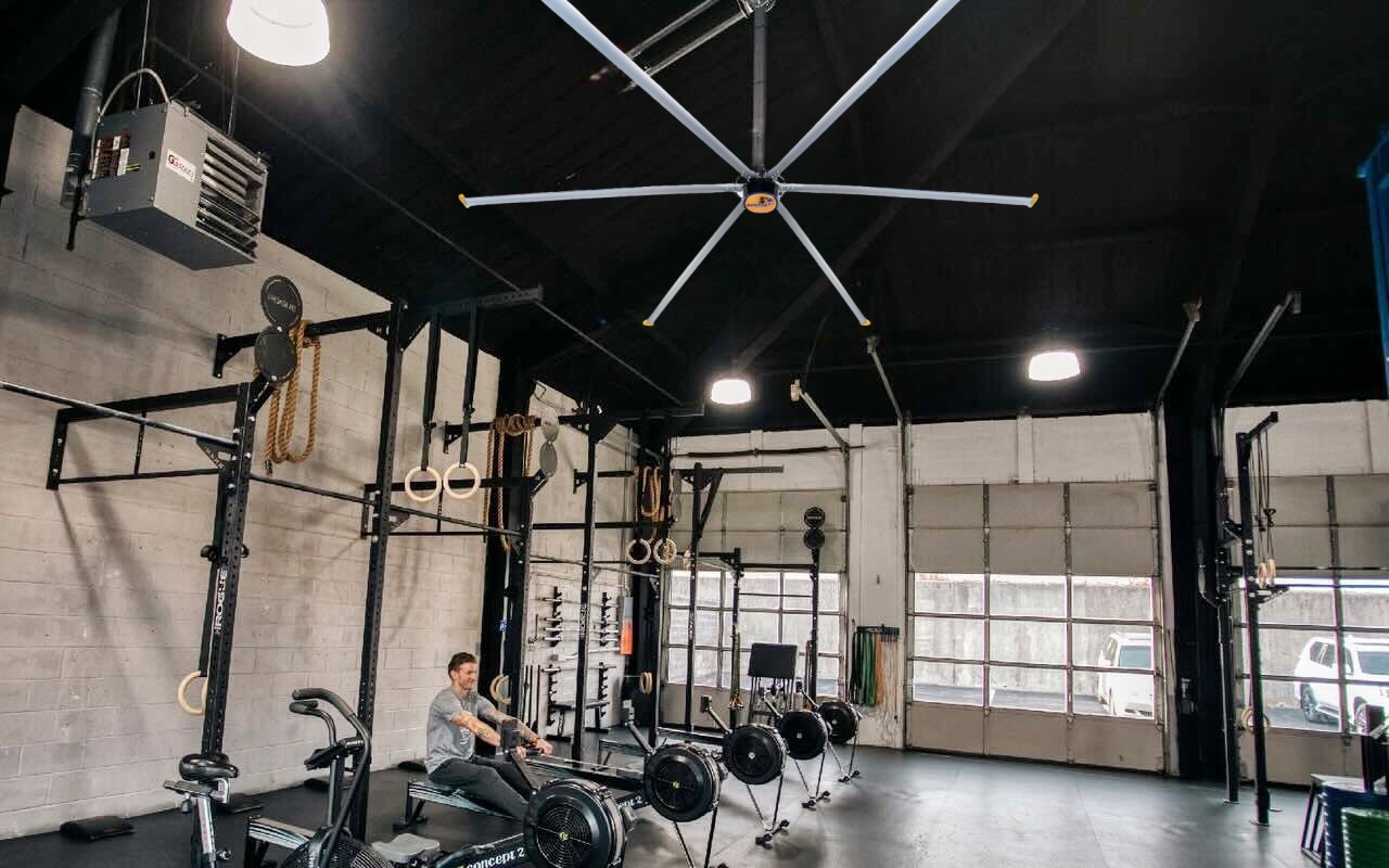 16ft Commercial HVLS Ceiling Fan for Large Spaces High-Volume Low-Speed Cooling for Church Warehouse Gym | Energy Saving Big Fan