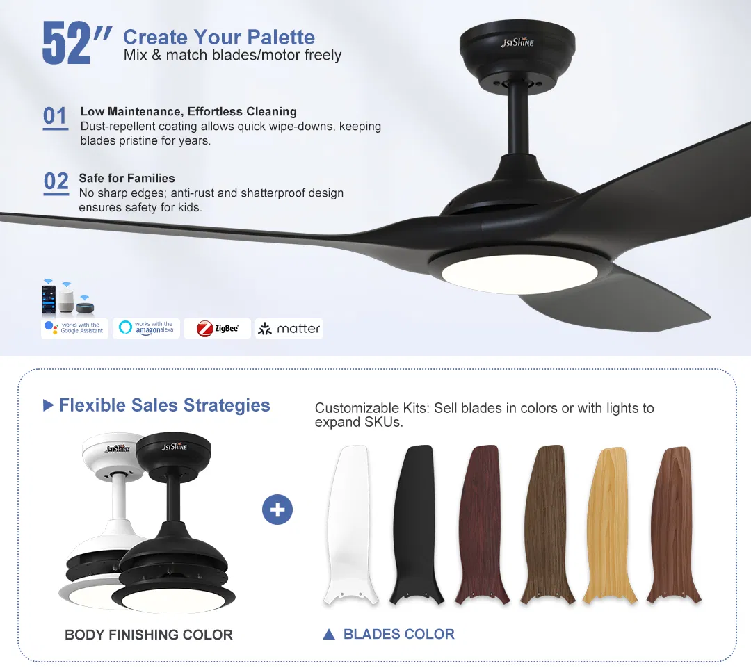 Fancy ABS Blades DC Ceiling Fan with Light