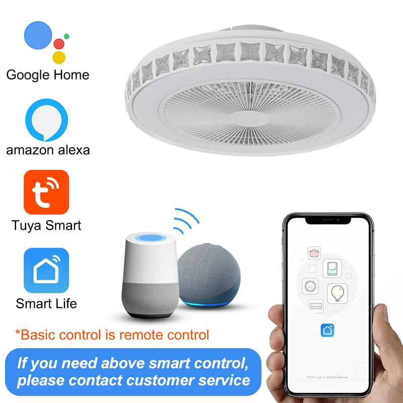 Modern Reversible Ceiling Fan with Dimmable 6-Speed DC Motor LED Lighting Remote/APP/Voice Control for Home &amp; Office Use
