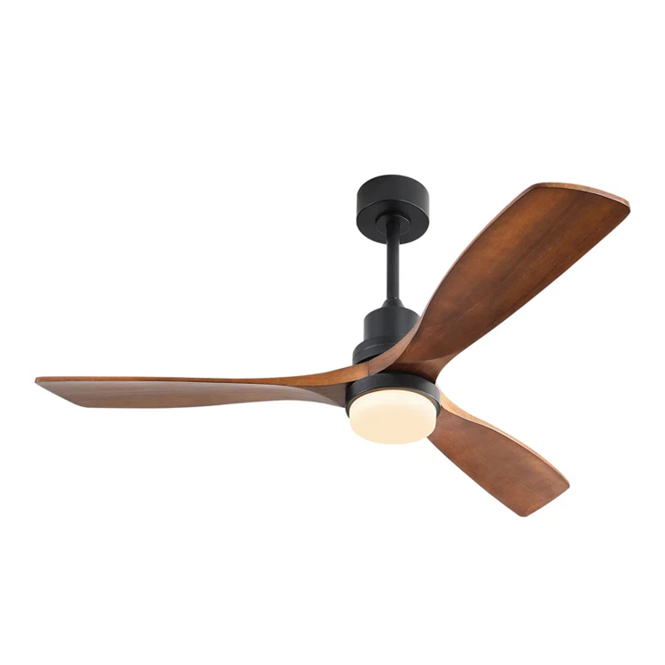 Zhongshan Room Home Hotel Decorative Lighting Indoor Ceiling Fan Light 3 Blade Black Led Ceiling Fan Lamp