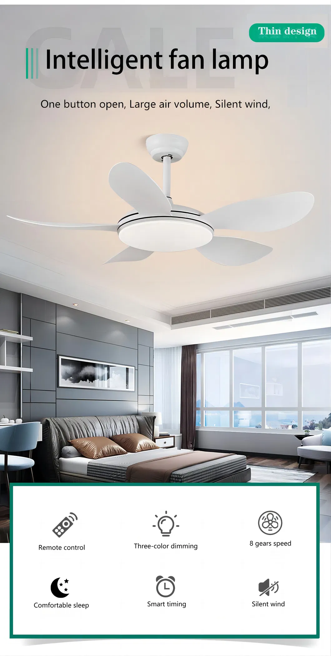 52 Inch Commercial Ceiling Fan Lamp