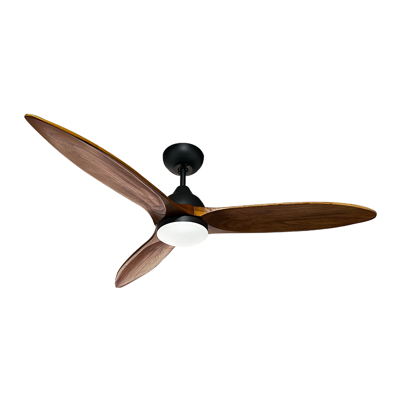 Modern LED Ceiling Fan With Light Dc Inverter Remote Control Solid Wood Three Blade Chandelier For Home For Living Room