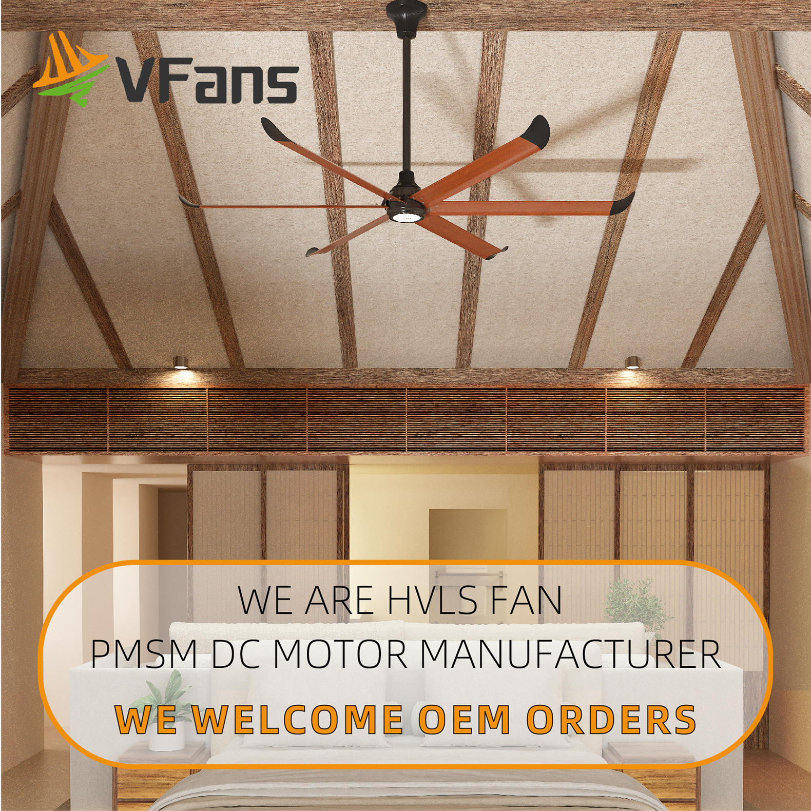VFans Factory Prices Ceiling Fan Energy-saving Fan Grain Metal Blades Decorative Ceiling Ventilation Fan with Light for Villa