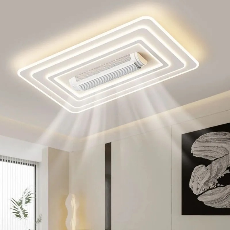 OEM ODM Modern LED Home Ceiling Light Invisible Bladeless Ceiling Fan With Remote Control Smart Dimmable Fan Lamp